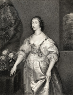 Henrietta Maria,1609-1669. Daughter of Henry IV of France and Queen of Charles I.  From the book “Lodge’s British Portraits” published London 1823.