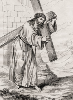 The Man of Sorrows. 19th century print from the altar piece in Magdalen College