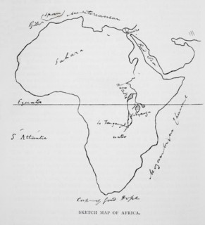 Burtons sketch map of Africa.  Sir Richard Francis Burton