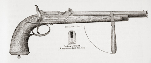 Captain Burton's Carbine Pistol and Projectile. From the book The Life of Captain Sir Richard Burton