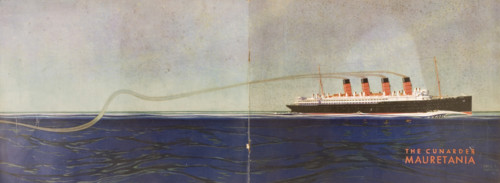 Cunard Line promotional brochure for 'Mauretania' circa 1930.