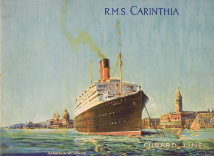 Cunard Line promotional brochure for the RMS 'Carinthia' circa 1926-1930.
