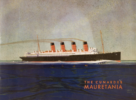 Cunard Line promotional brochure for 'Mauretania' circa 1930.