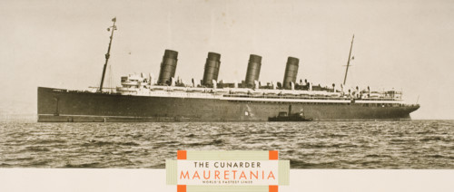 Cunard Line promotional brochure for 'Mauretania'  circa 1930. The world's fastest liner at the time.