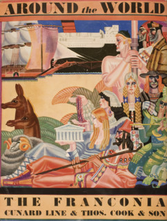 Cunard Line promotional brochure for the 'Franconia' 1931 world cruise. Back cover.