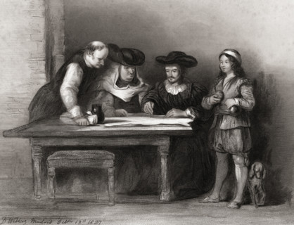 Columbus at the Convent of La Rabida. Sketched by Sir David Wilkie in Madrid