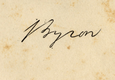 Signature of George Gordon Lord Byron
