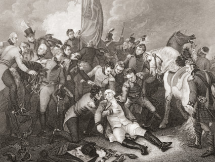 The death of General Sir Ralph Abercromby,1734-1801. British General.  Engraved by J.Rogers painted by T.Stothard. From England's Battles by Sea and Land by Lieut Col Williams
