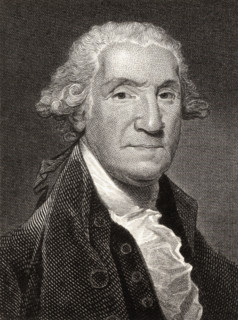 George Washington,1732-1799. First President of the United States. 19th century print engraved by William Ensom from a painting by Stuart.