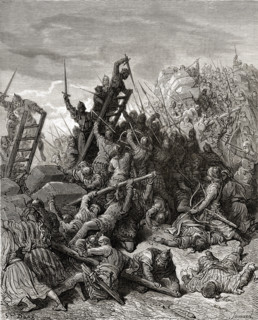 The seige of Ptolemais during the third crusade 1189.