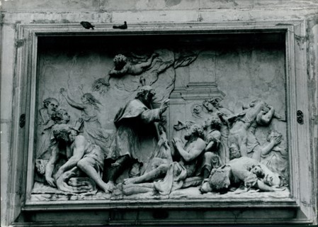 Sculpture on a building, Venice, Italy