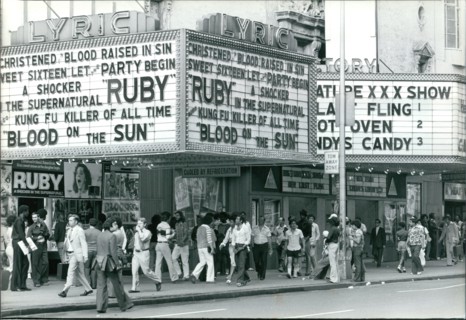 Marquees along 42nd Street in Manhattan