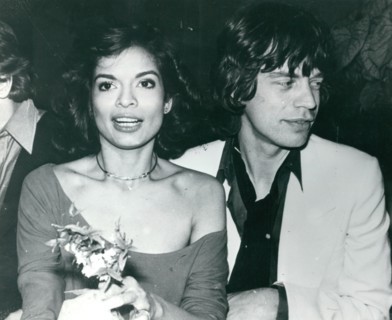 Mick Jagger with Bianca Jagger at her birthday party at Studio 54 in New York