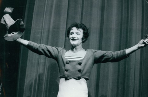 Marcel Marceau performs at the Teatro Nazionale in Milan, Italy