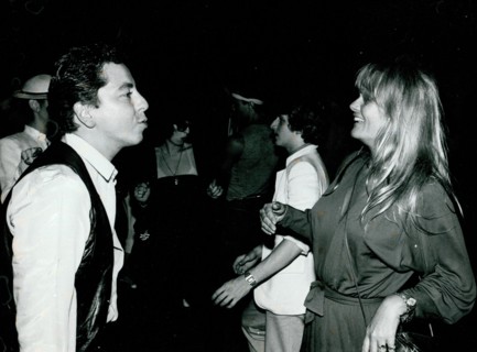 Village People creator Jacques Morali and Valerie Perrine dancing at Xenon Disco in New York
