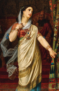 Hugues Merle (1822 to 1881), French painter: Esther before Ahasuerus (1875), the biblical heroine