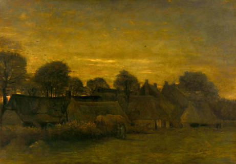 Farming Village at Twilight (1884), a painting by Vincent Willem van Gogh (born March 30, 1853, in
