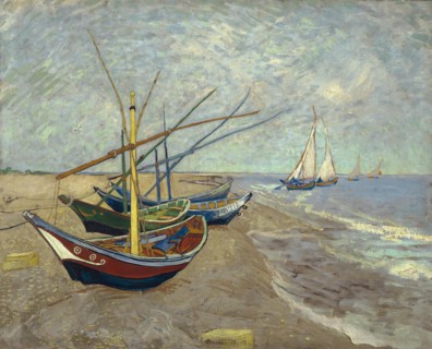 Fishing boats on the beach at Les Saintes-Maries-de-la-Mer (1888)