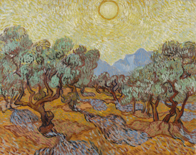 Olive Trees (1889), a painting by Vincent Willem van Gogh (born March 30, 1853, in Groot-Zundert;