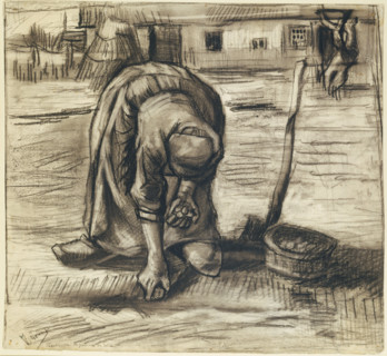 Potato Planter (1885), a painting by Vincent Willem van Gogh (born March 30, 1853, in