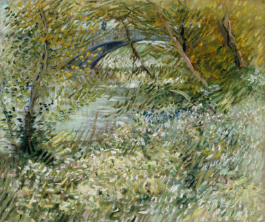 River Bank in Springtime (1887), a painting by Vincent Willem van Gogh (born March 30, 1853, in