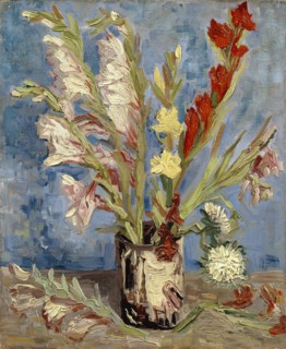 Vase with gladioli and China asters (1886)