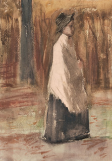 Woman in a Wood (1882), painting by Vincent Willem van Gogh (born March 30, 1853 in Groot-Zundert,