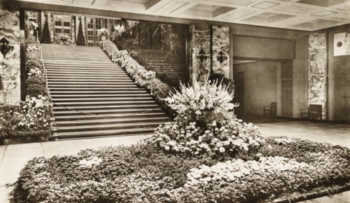 Germany, Baden-Baden, the foyer full of flower at Kurhaus, 1945 circa