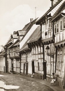 Germany, Goslar, Peterstrasse, half-timebered house, 1943 circa