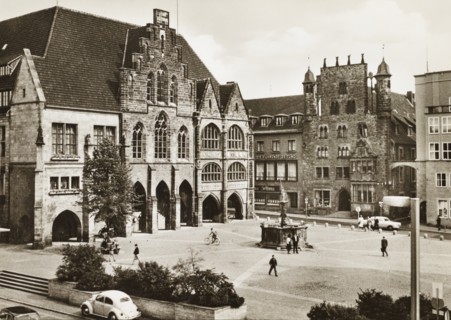 Germany, Marktplatz in Hildesheim, 1955 circa