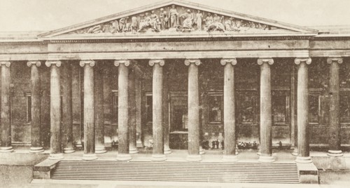 United Kingdom, The British Museum Front Portico, London 1880 circa