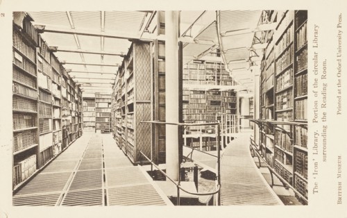 United Kingdom, The 'Iron' Library, Portion of the circular Library surrounding the Reading Room at the The British Museum, by architect Sydney Smirke, London 1890 circa