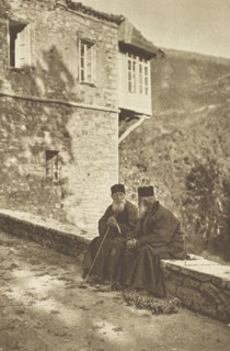 Greece, Monks in Agia Lavra Monastery or Saint Laura, located near Kalavryta,1960 circa