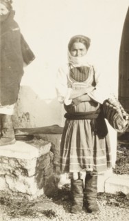 Greece, Rhodes, Girl in traditional Greek costume from Epirus, 1890 circa