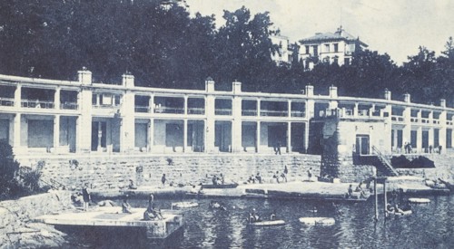 Jugoslavia, Croatia, Abbazia, beach resort Bagno Italia,  1920 circa