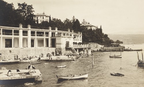 Jugoslavia, Croatia, Abbazia, beach resort Bagno Quitta,  1920 circa