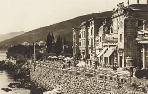 Jugoslavia, Croatia, The Hotel Kvarner and Café Quarnero in Abbazia, Opatija, 1930 circa