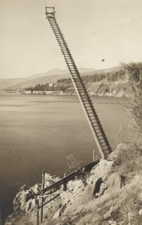 Jugoslavia, Croatia, historic diving board, Abbazia, Opatija, 1920 circa