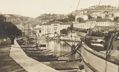 Croatia, The historic port canal of the city of Fiume, 1900 circa