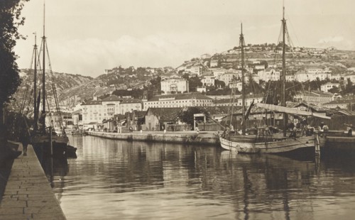 Croatia, The historic port canal of the city of Fiume, 1900 circa