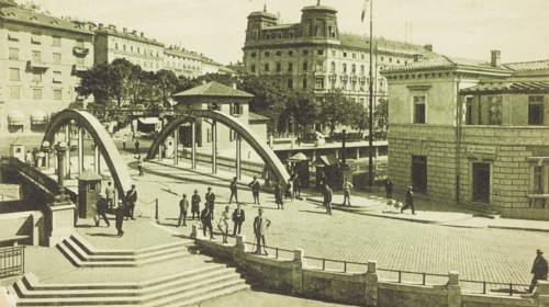 Croatia, Fiume the new border bridge on the Enea that divides Italy from Yugoslavia, 1934 circa