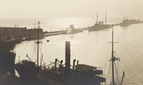 Croatia, Fiume, The Harbour, with various steamship at anchor, 1932 circa
