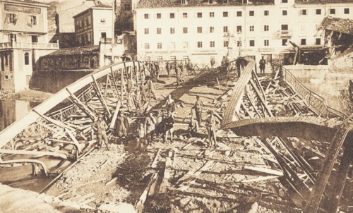 Croatia, Fiume, the Railway Bridge over the Eneo during the Five Days of Fiume, the period between December 24 and 29, 1920 when it was blown up