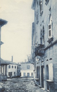 Croatia, Gallignana street view with Salamon Palace, 1898 circa