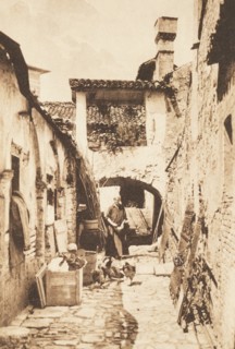 Croatia, Parenzo, Courtyard in Villa Diana, 1920 circa