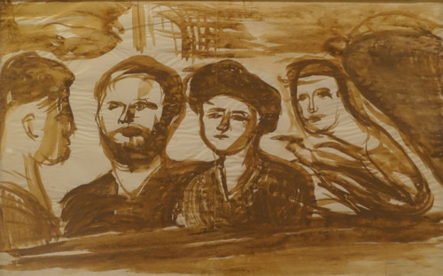 Group Portrait near a Rose Bush