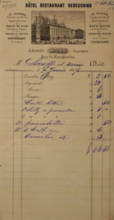 Milan hotel bill to Serov Valentin (1865-1911)