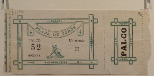 Ticket for bullfights in San Sebastian