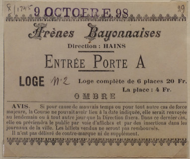 Tickets for bullfights in Bayonne