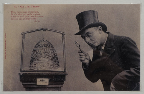 French satirical postcard from the series Oh! The Tiara!  Early 20th century
